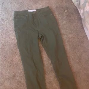 Skinny army green denim jeans